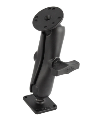 [RAM-101U-225] RAM DOUBLE C SIZE BALL MOUNT WITH ROUND AND RECTANGULAR PLATES